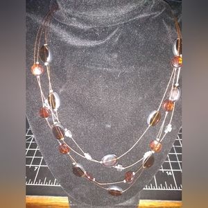 Wire & Glass Beads Necklace, Multiple Strands, 18 inches with 3 inch ext…